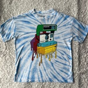 Polaroid Blue Tie-Dye Drip T-Shirt  | Youth XL